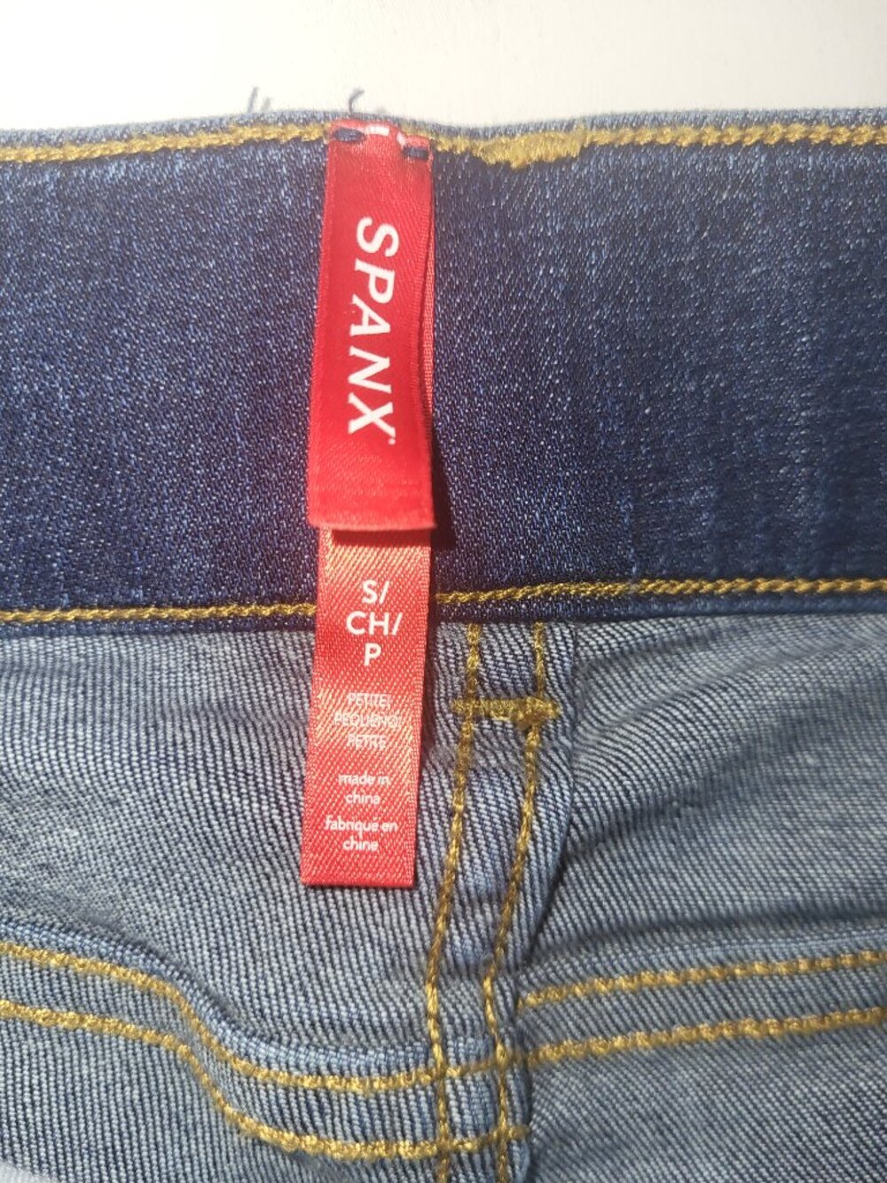 SPANX Flare Jeans Women Small Dark Blue Pull On Stretch Denim Shaping - Picture 6 of 8